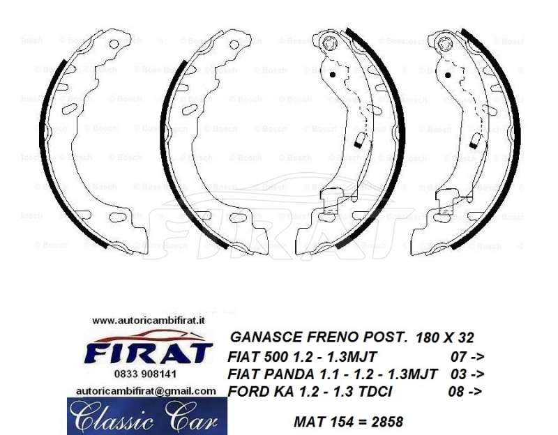 GANASCE FRENO FIAT 500 07 - PANDA 03 - FORD KA (MAT154)